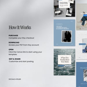 Canva-mallar för sociala medier, Instagram-inlägg för kursskapare, Modern Blue Content Kit bild 8