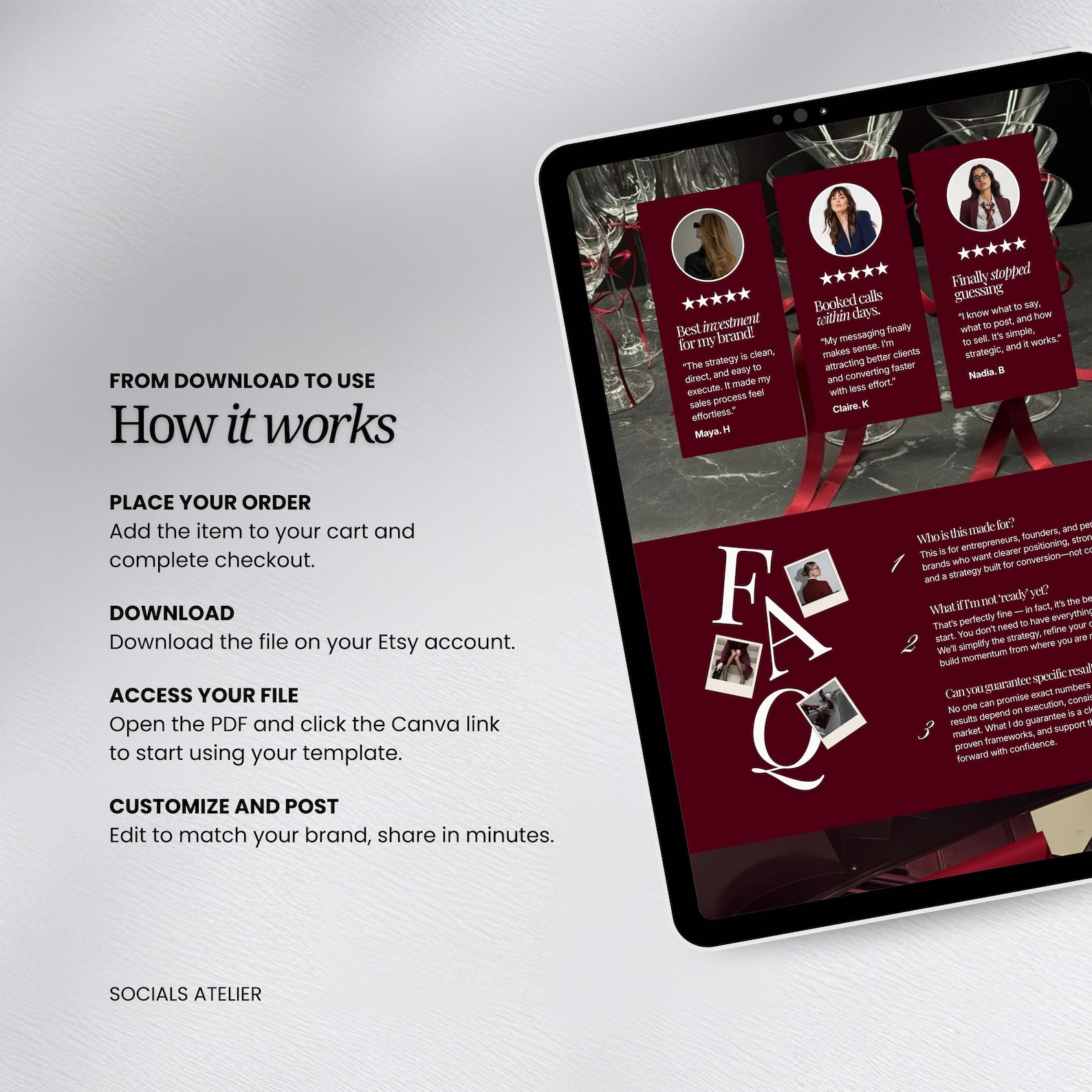 Burgundy Canva Website Template | Business Coach & Girl Boss Landing ...