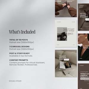 Virtual Assistant Instagram Templates, VA Content Bundle for Service Providers, Remote Work Social Media Templates image 6