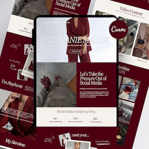 Portfolio för sociala medier-hanterare | Redigerbar Canva-landningssida | Instagram-länk i bio