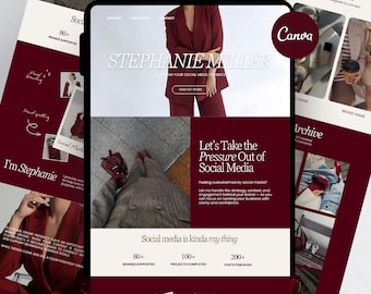 Social Media Manager Portfolio Website | Editable Canva Landing Page | Instagram Link in Bio