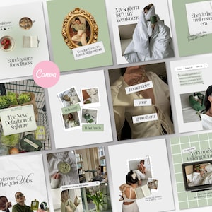 Wellness Coach Instagram Templates | Life Coach Canva Social Media Pack | Instant Download