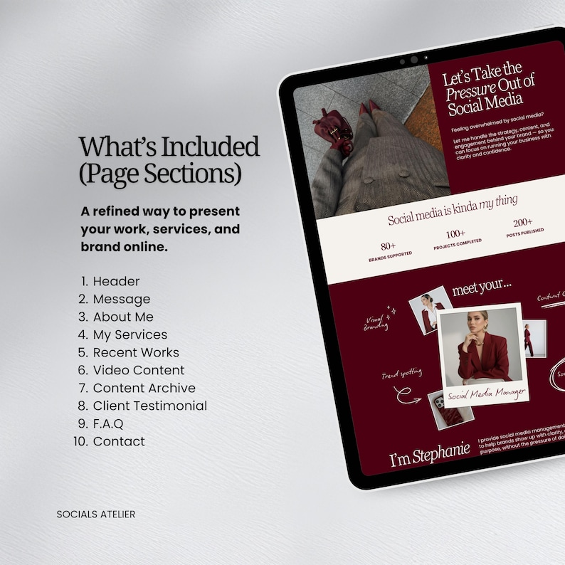 Social Media Manager Portfolio Website | Editable Canva Landing Page | Instagram Link in Bio image 3