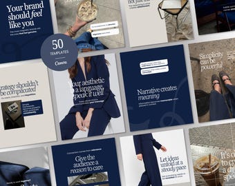 Social Media Manager Instagram Posts, Editable Canva Templates, Editorial Minimalist Content Bundle