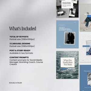 Canva-mallar för sociala medier, Instagram-inlägg för kursskapare, Modern Blue Content Kit bild 6