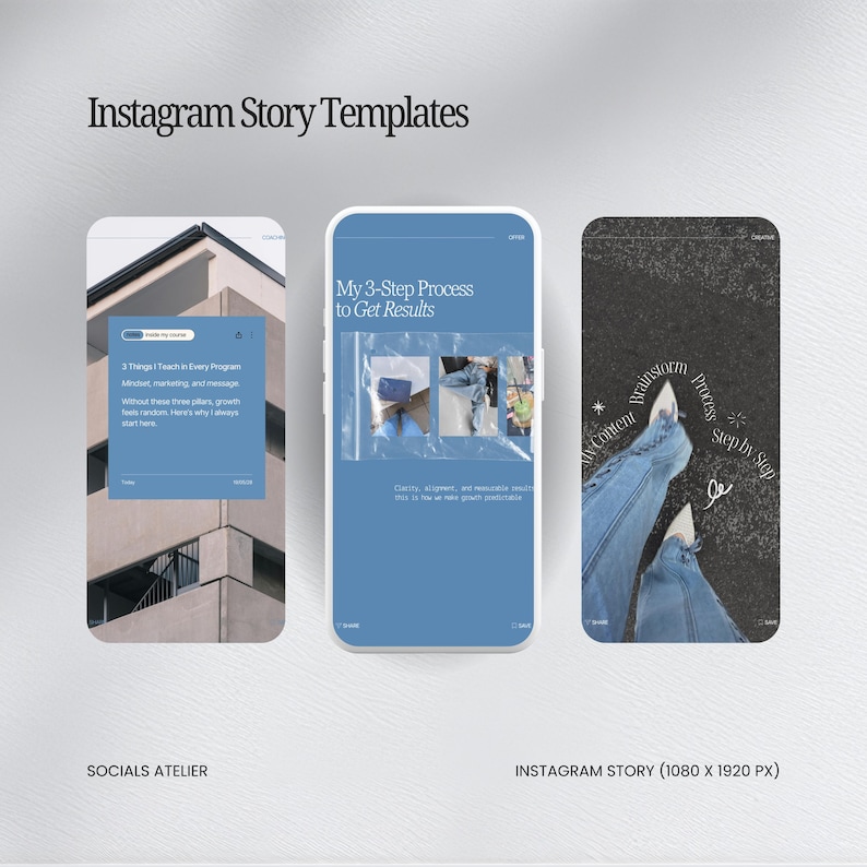 Canva-mallar för sociala medier, Instagram-inlägg för kursskapare, Modern Blue Content Kit bild 4
