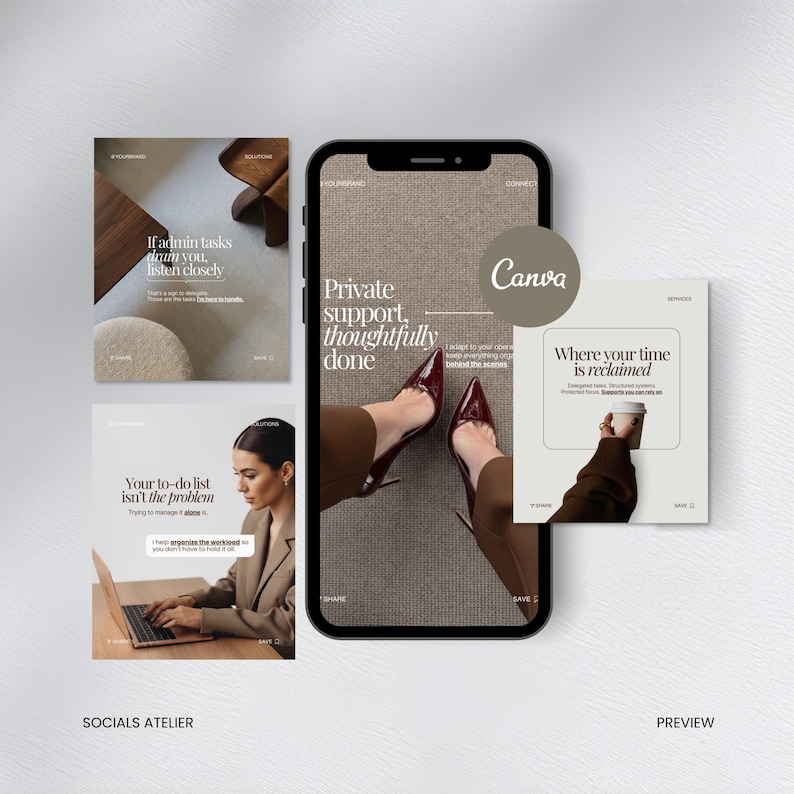 Virtual Assistant Instagram Templates, VA Content Bundle for Service Providers, Remote Work Social Media Templates image 11