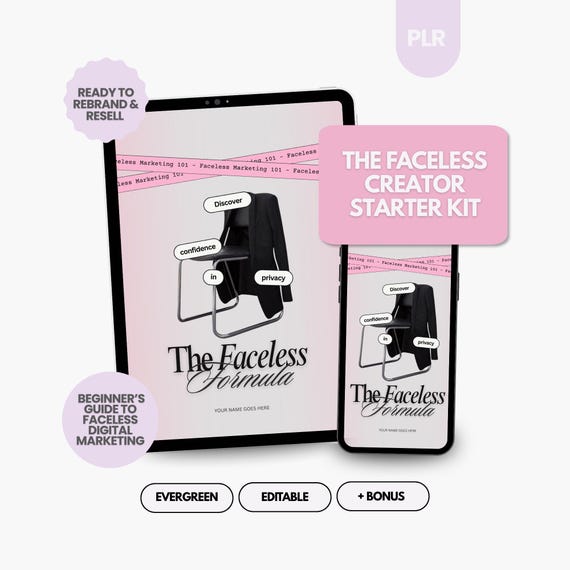 Faceless Marketing Ebook: Digital Marketing, Canva Templates (PLR License)
