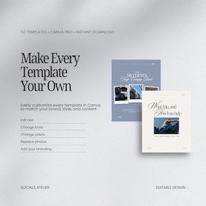 Canva-mallar för sociala medier, Instagram-inlägg för kursskapare, Modern Blue Content Kit bild 7