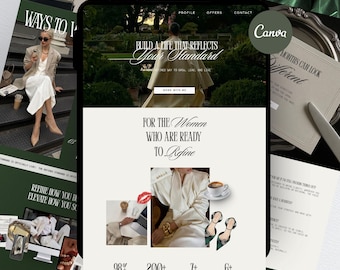 Coaching Canva Website Template, Elegant Luxury Sales Page, Business Coach Landing Page