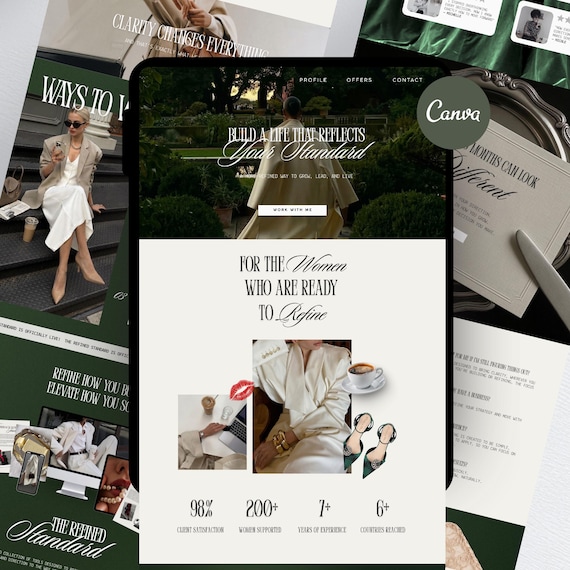 Coaching Canva Website Template, Elegant Luxury Sales Page, Business Coach Landing Page