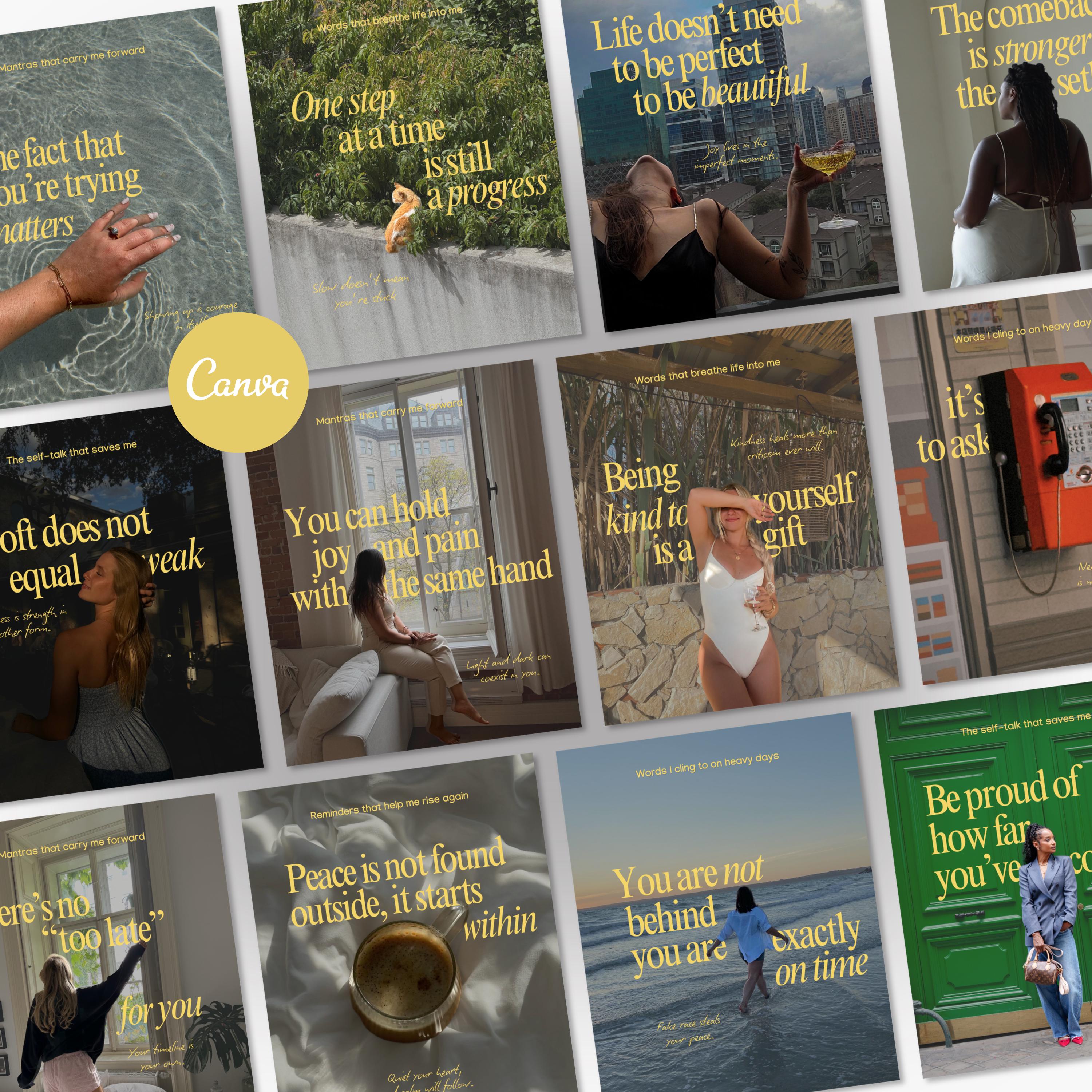 Life Coach Canva Templates | Wellness Instagram Post Bundle | Mindset ...