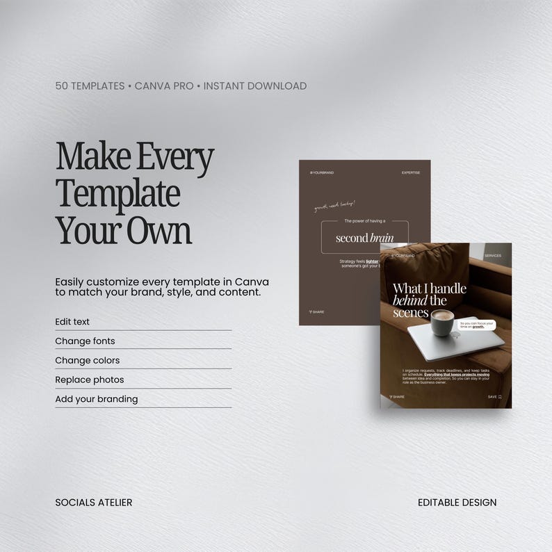 Virtual Assistant Instagram Templates, VA Content Bundle for Service Providers, Remote Work Social Media Templates image 7