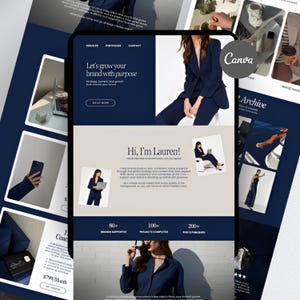 Blue Canva Website Templates | Social Media Manager Portfolio | Link in Bio Instagram Landing Page