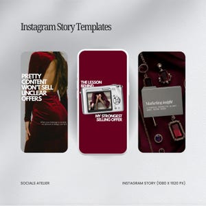 Business Coach Instagram Templates, Burgundy Editorial Coaching Content Bundle, Course Creator Social Media Posts image 4