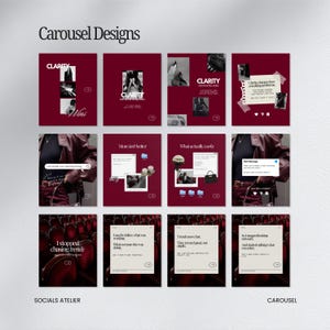 Business Coach Instagram Templates, Burgundy Editorial Coaching Content Bundle, Course Creator Social Media Posts image 5
