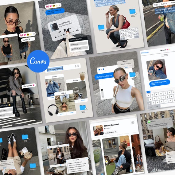 iOS Core Instagram Templates | Editable Canva Posts for Content Creators | Social Media Manager Bundle