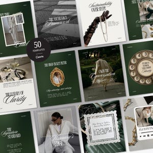 Modelos elegantes e luxuosos para Instagram de coaches de negócios, pacote de conteúdo editorial para coaching (Canva)