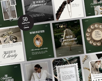 Elegant Luxury Business Coach Instagram Templates, Editorial Coaching Content Bundle (Canva)