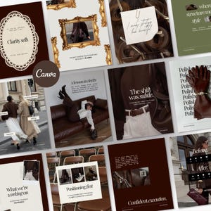 Brown Editorial Instagram Templates | Social Media Manager Canva Bundle | Instant Download