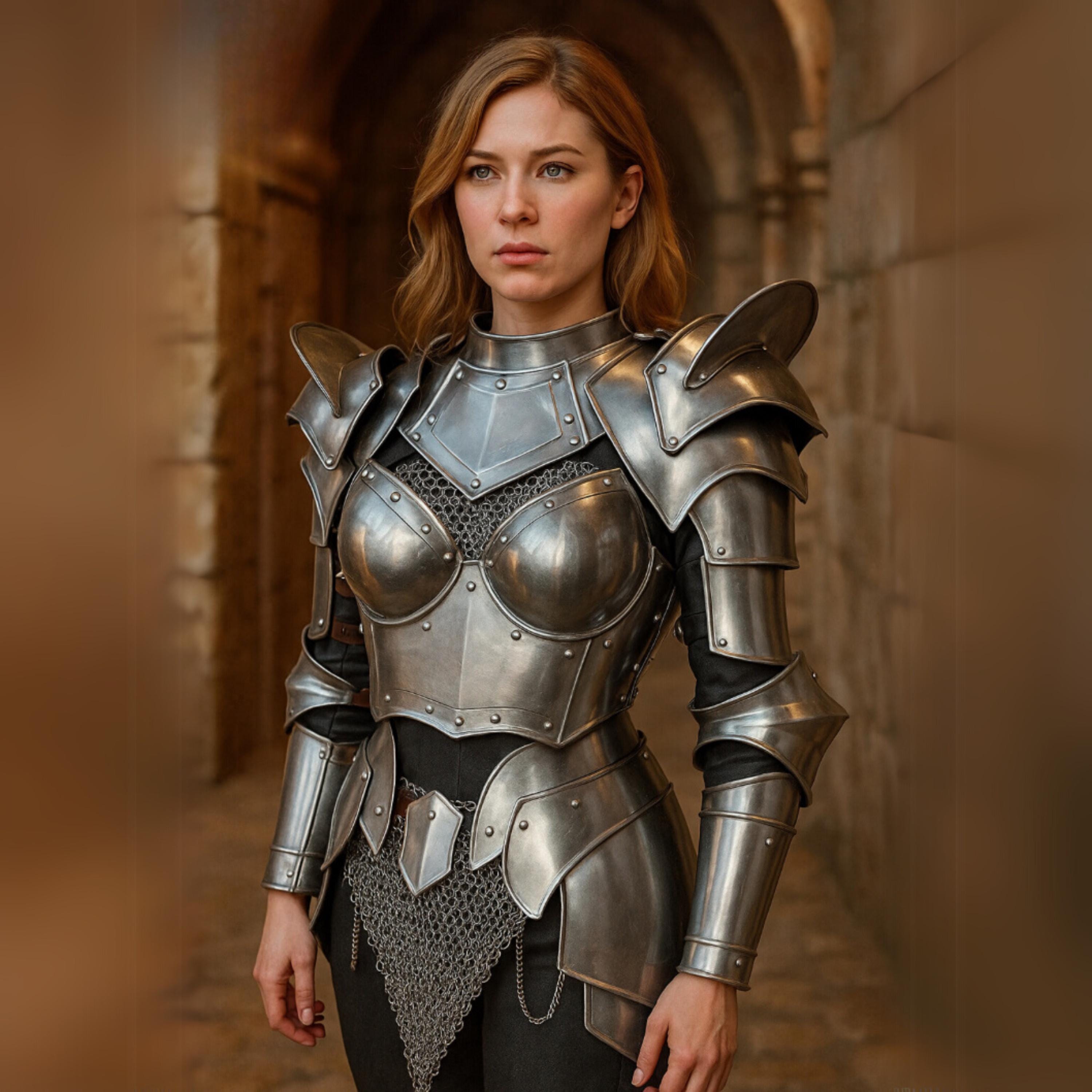 Dark Warrior Lady Medieval Armour Costume main image 1