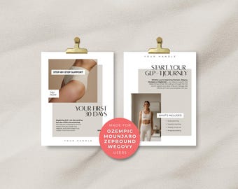 GLP-1-klinikflyer Canva-mall | Flygblad för viktminskning och utbildning för patienter | GLP1-marknadsföringsbroschyr för medicinskt spa | Inlägg i sociala medier