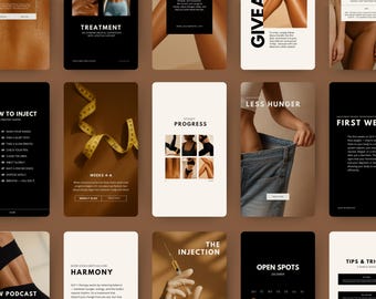 GLP-1 viktminskning Canva-mallar, Medspa Instagram-inlägg, redigerbara