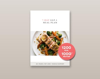 GLP-1 7-dagars måltidsplan för PCOS | Tirzepatide diabetesvänlig veckodiet PDF | Hög fiberhalt och hög proteinstruktur