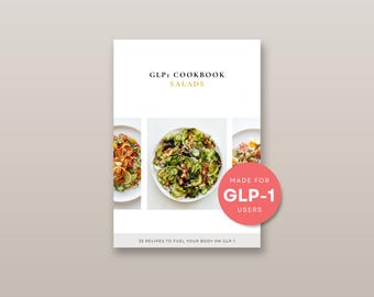 Recept på semaglutidsallad | Kokbok med GLP1-diet för viktminskning | Veckovis matplan med supermat | E-bok med recept på hälsosam mat med lågt kolhydratinnehåll