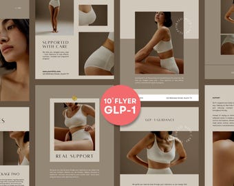 Mall för GLP-1 Wellness-flyer | Canva-mallar för varumärkesbyggande inom viktminskning | Kit för sociala medier för Wellness-företag | GLP1 Livsstilsflyer