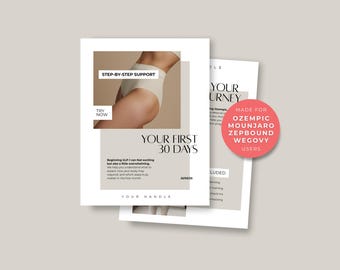 GLP-1 Wellness Flyer Canva Mall | Broschyr för viktminskningsutbildning | Marknadsföring av hälsocoacher GLP1 Kit för sociala medier