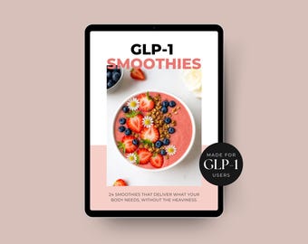 GLP-1 Smoothie-måltidsplan, viktminskningsrecept, matspårare (digital nedladdning)