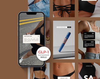 GLP-1 viktminskningsmall för Instagram-rullar | Medspa-marknadsföring (redigerbar i Canva)