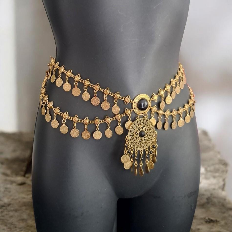 Grande Ceinture Vintage Danse Du Ventre - Argenté - Ethnique - Fabriqué En Inde