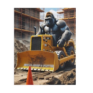 Gorilla Construction Puzzle: Unique Challenging Jigsaw for Adults & Kids