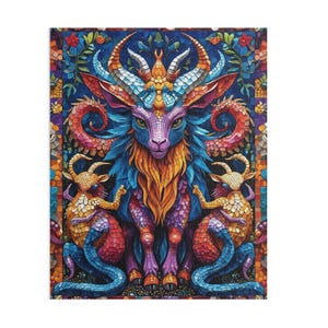 Chimera Creature Jigsaw Puzzle: Colorful Home Decor Activity