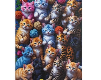 Cat Lovers Jigsaw Puzzle: Colorful Kitten Design, Fun Family Activity
