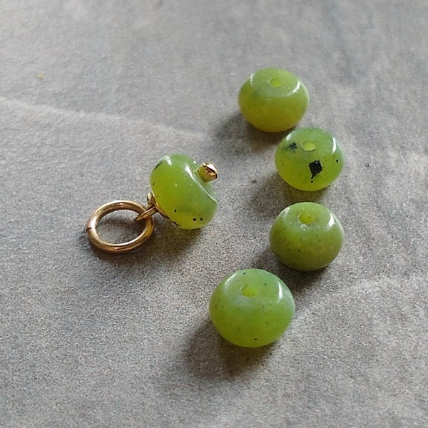 Apple Green Jade Pendant - Genuine Jade Jewelry - Sterling Silver Charms - 14k Gold Filled - Small Charms - Small Pendant - JustDangles