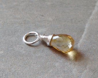 Md - 14k Gold Pendant - November Birthstone Jewelry - Natural Citrine Jewelry - Yellow Citrine Pendant - Light Yellow Pendant - Gemstones