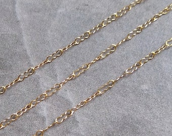 CLEARANCE - 1.6mm V.LIGHT KRINKLE - Anklet, Bracelet, Necklace Chain - 14k Gold Fill Chain for Charm - Peanut Chain - Ready Made Unique