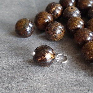Natural Bronzite Gemstone Pendant for Necklace - Wire Wrapped Dark Brown Stone Jewelry - Pyroxene Rocks and Minerals - JustDangles