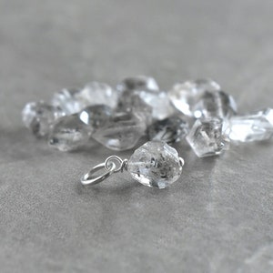 Herk4 - Wire Wrapped Herkimer Diamond Pendant - Raw Crystal Jewelry Handmade  - Crystal Pendant for Necklace - Terminated Quartz Point