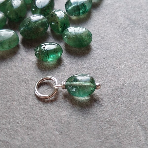 M - Real Emerald Necklace Charms - Genuine Emerald Jewelry - Born in May Birthstone Charms - New Mom Gift - Gifts for Mom from Daughter