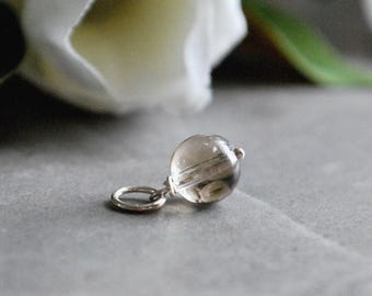 Charm de cuarzo ahumado marrón claro - Charm de piedra natural para collar - Ideas para regalos pequeños de menos de 10 € - Añade un colgante intercambiable