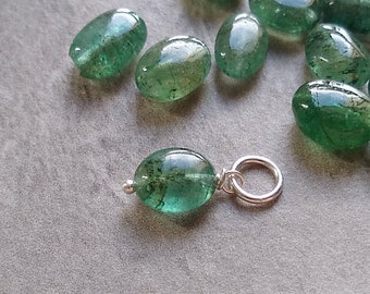 M - ENHANCED - Real Genuine Emerald Necklace Charm - Mix and Match Bracelet Memento Add On Customized - Born in May Birthstone Jewelry