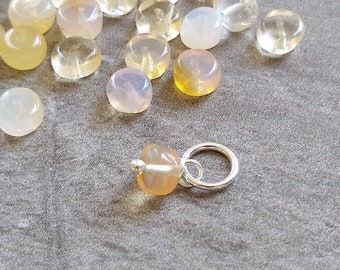 CLEARANCE - Solo - Light Yellow Mexican Fire Opal Jewelry - Real Opal Charm for Necklace, Bracelet, or Earrings - Wire Wrapped Stone Charms