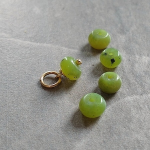 Apple Green Jade Pendant - Genuine Jade Jewelry - Sterling Silver Charm - 14k Gold Filled - Small Charm Pendant - JustDangles