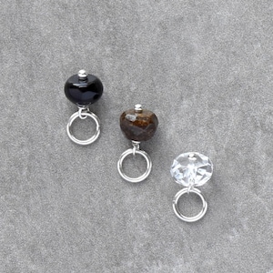 6-7mm Solo - Clear Quartz, Black Onyx, Brown Bronzite - Natural Stone Drops for Huggie Hoop Earring Dangles - Crystal Mineral Jewelry image 1