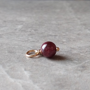 Dark Red Garnet Pendant January Birthstone Charm - Mothers Birthstone Jewelry - Natural Garnet Jewelry - Sterling Silver Charm