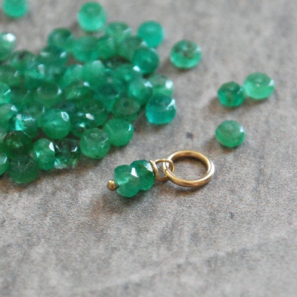 Stack XXS - Natural Zambian Emerald Charm - Boho Chic Green Stone Jewelry - Add a Charm - Add On - Add a Dangle - JustDangles Gemstone Charm